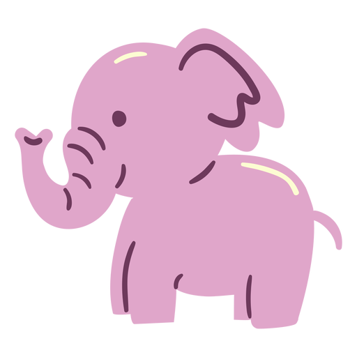 Elefante fofo e feliz elefante plano Desenho PNG