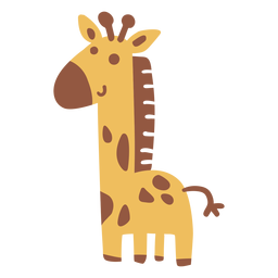 Cute happy giraffe flat PNG Design