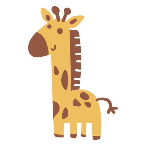 Cute happy giraffe flat PNG Design