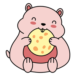 Linda galleta de hámster feliz plana Linda galleta de hámster feliz plana