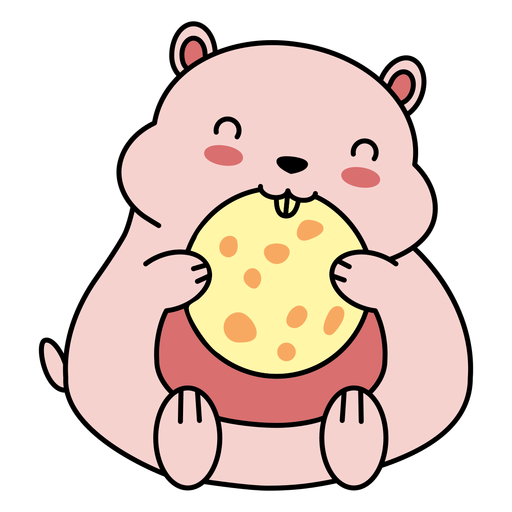 Biscoito de hamster fofo e feliz Desenho PNG
