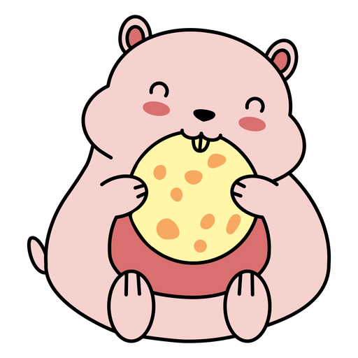 Cute happy hamster cookie flat - Transparent PNG & SVG vector file