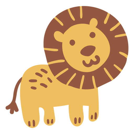 Lindo león feliz plano Diseño PNG