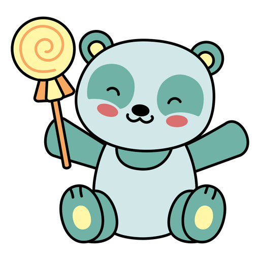 Cute happy panda candy flat