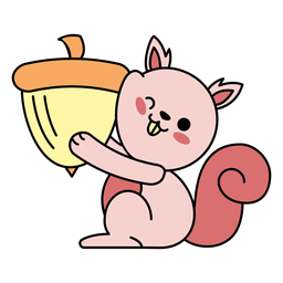 Porca de esquilo fofa e feliz Desenho PNG