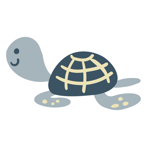 Cute Happy Turtle Flat PNG & SVG Design For T-Shirts