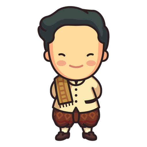 Cute thai man phraratchathan character PNG Design