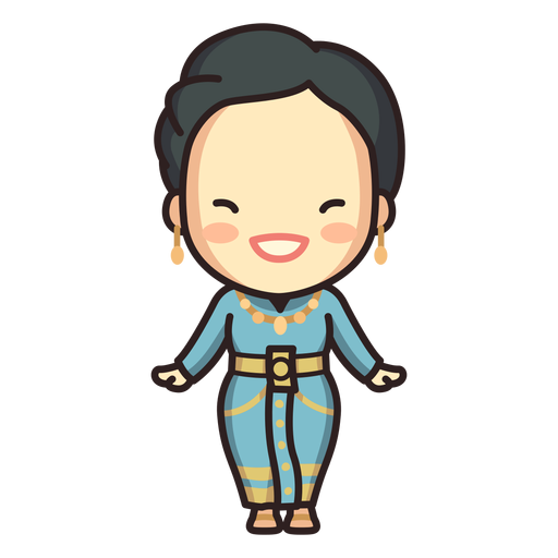 Lindo personaje de mujer tailandesa boromphiman Diseño PNG