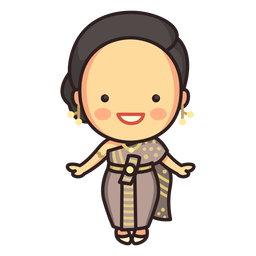 Cute thai woman chut thai character PNG Design