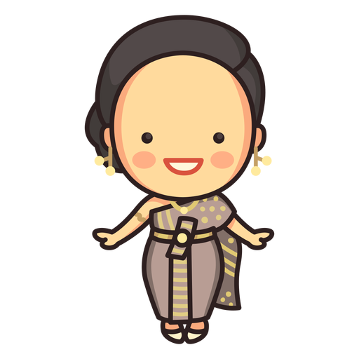 Linda mujer tailandesa chut tailand?s personaje Diseño PNG