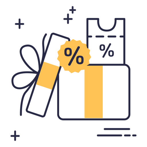 Discount gift stroke icon PNG Design