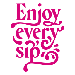 Aproveite cada gole de letras Desenho PNG