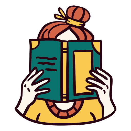 Girl reading book illustration