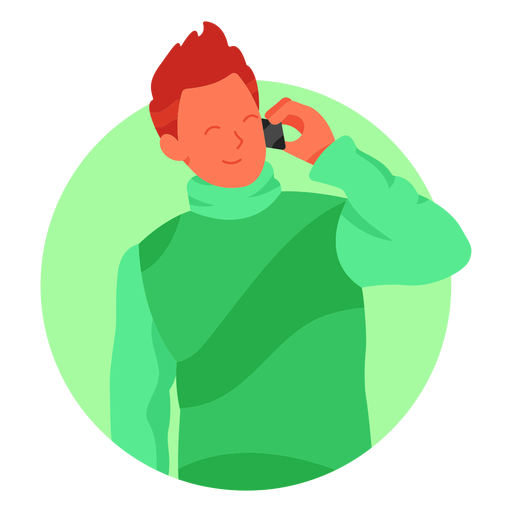 Guy on the phone character PNG Design