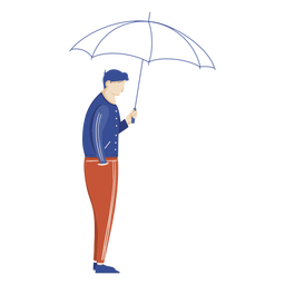 Kerl mit Regenschirmillustration PNG-Design