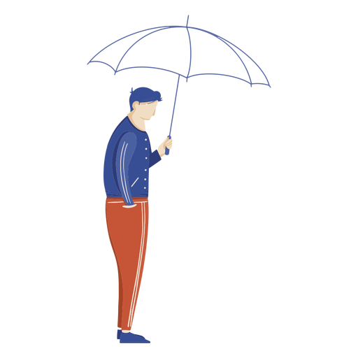 Guy with umbrella illustration PNG Design