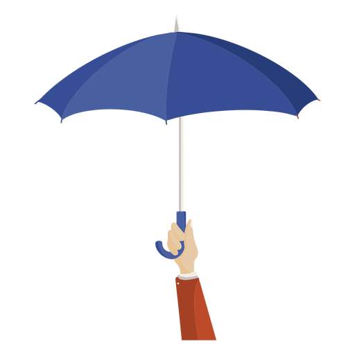 Hand hold blue umbrella illustration PNG Design