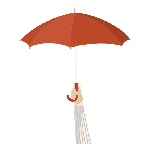 Hand hold red umbrella illustration