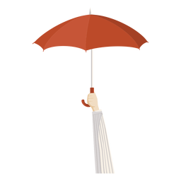 Mano sosteniendo la ilustración del paraguas rojo Diseño PNG