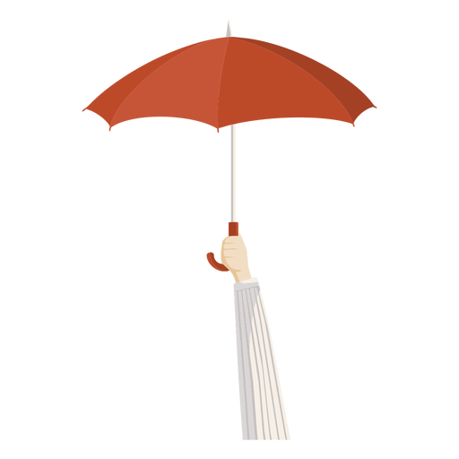 Hand die roten Regenschirmillustration hält PNG-Design