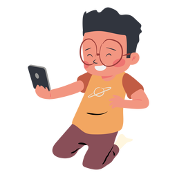 Happy Boy Handy Charakter PNG-Design