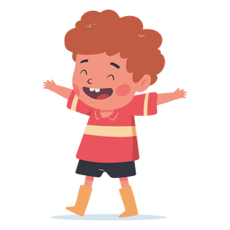 Happy boy hug character Happy boy hug character