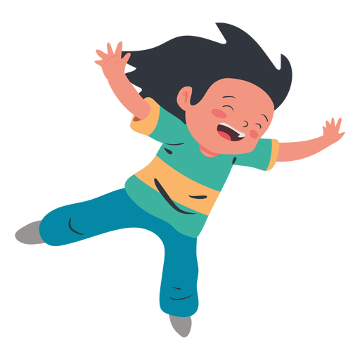 Garota feliz pulando personagem Desenho PNG