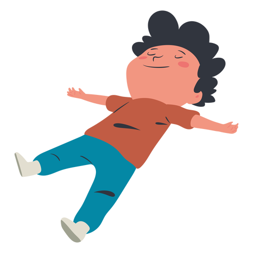 Happy kid lying character - Transparent PNG & SVG vector file
