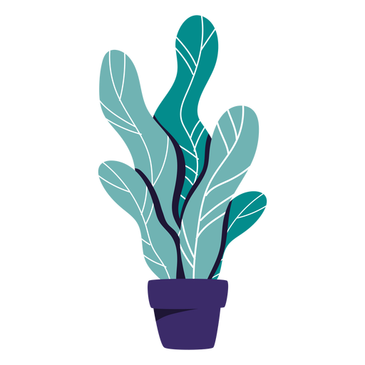 Houseplant blue pot illustration