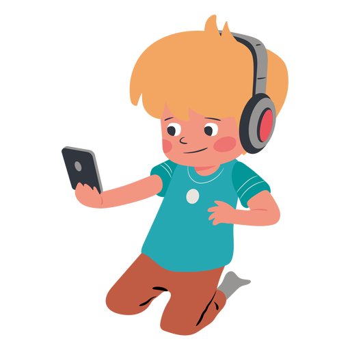 Kid Handy Kopfhörer Charakter PNG-Design