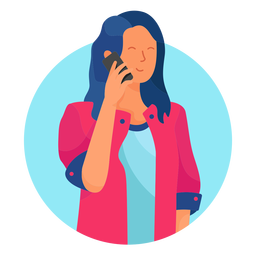 Lady no personagem do telefone Desenho PNG