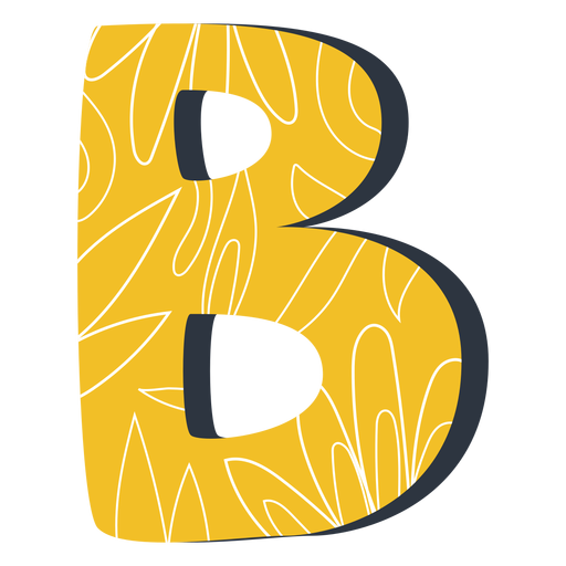 Ilustração da letra b amarela Desenho PNG