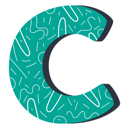 Ilustración de letra c azul Diseño PNG