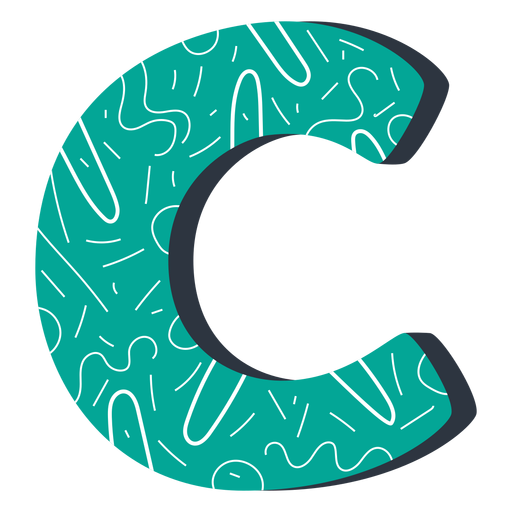 Letter c blue illustration PNG Design