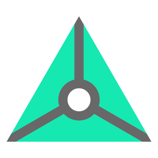 Triângulo de estilo moderno com círculo plano Desenho PNG