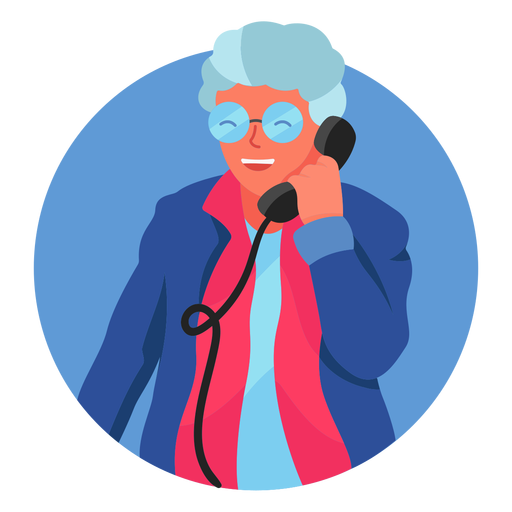 Old woman on the phone character - Transparent PNG & SVG ...