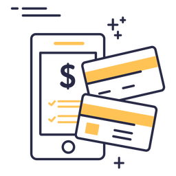 Icono de trazo de tarjetas de crédito de compras en línea Diseño PNG