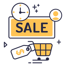 Icono de trazo de venta de compras en línea Diseño PNG Transparent PNG