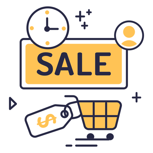 Online-Shopping-Verkauf Strich-Symbol PNG-Design