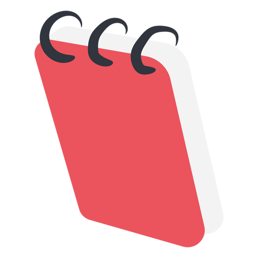 Cuaderno rojo plano
