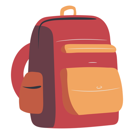 School backpack red flat Transparent PNG & SVG vector file