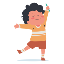 Carácter de pluma de niño sonriente Diseño PNG
