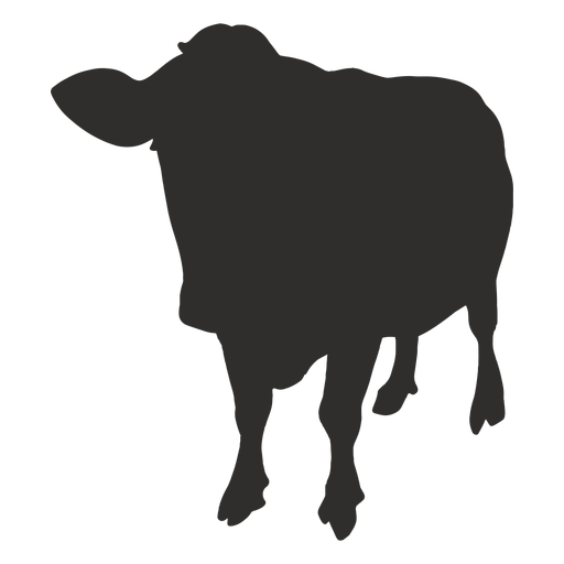 Standing cow front silhouette PNG Design