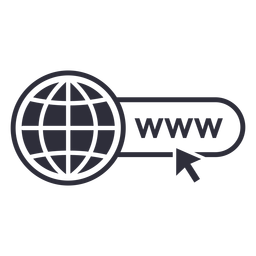 Traço do ícone do cursor do site www Desenho PNG