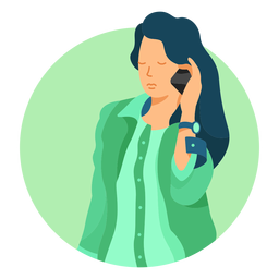 Woman On The Phone Character PNG & SVG Design For T-Shirts