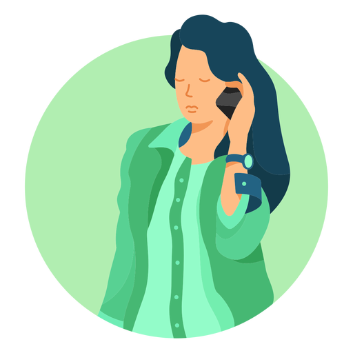 Woman on the phone character PNG Design