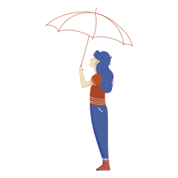 Woman with umbrella illustration PNG Design