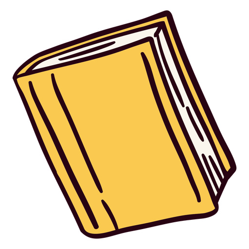 Gelbe geschlossene Buchillustration PNG-Design