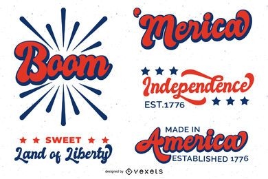 4th of july lettering pack