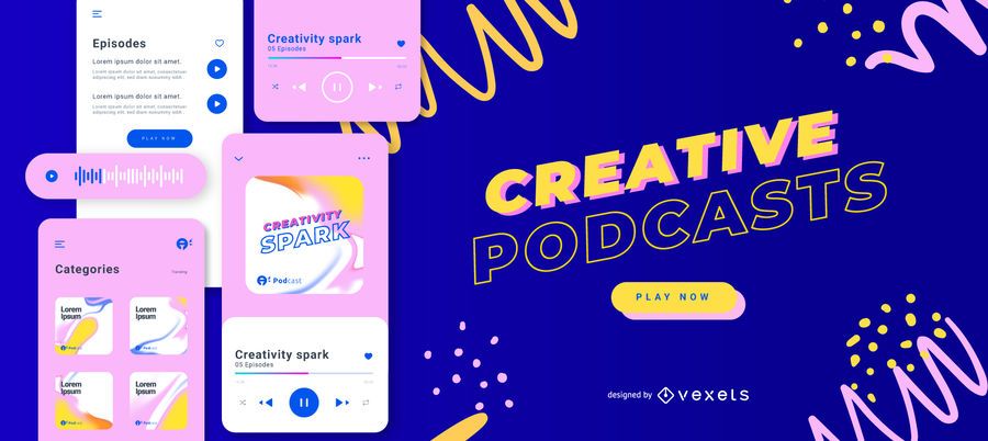 Creative podcast slider template Creative podcast slider template